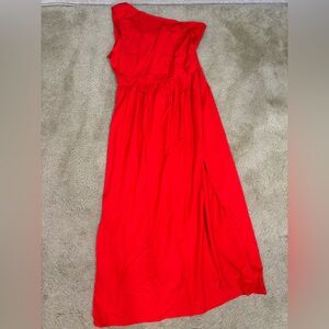 Elegant One Shoulder Red Dress
